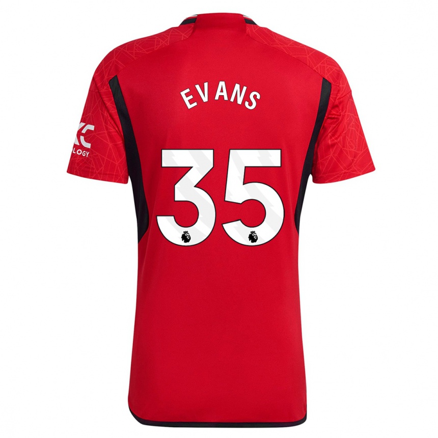 Men  Jonny Evans #35 Red Home Jersey 2023/24 T-Shirt