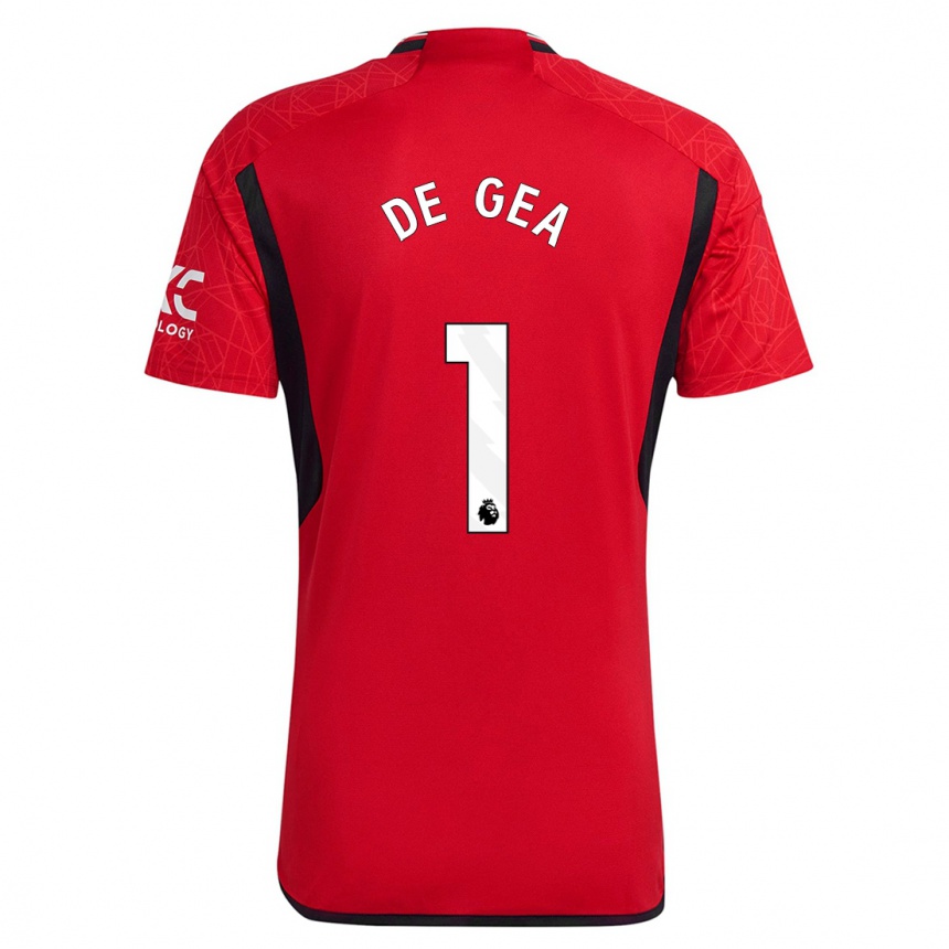 Men  David De Gea #1 Red Home Jersey 2023/24 T-Shirt