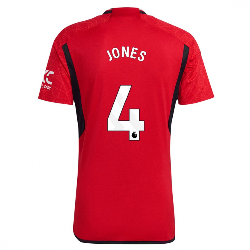 Men  Phil Jones #4 Red Home Jersey 2023/24 T-Shirt