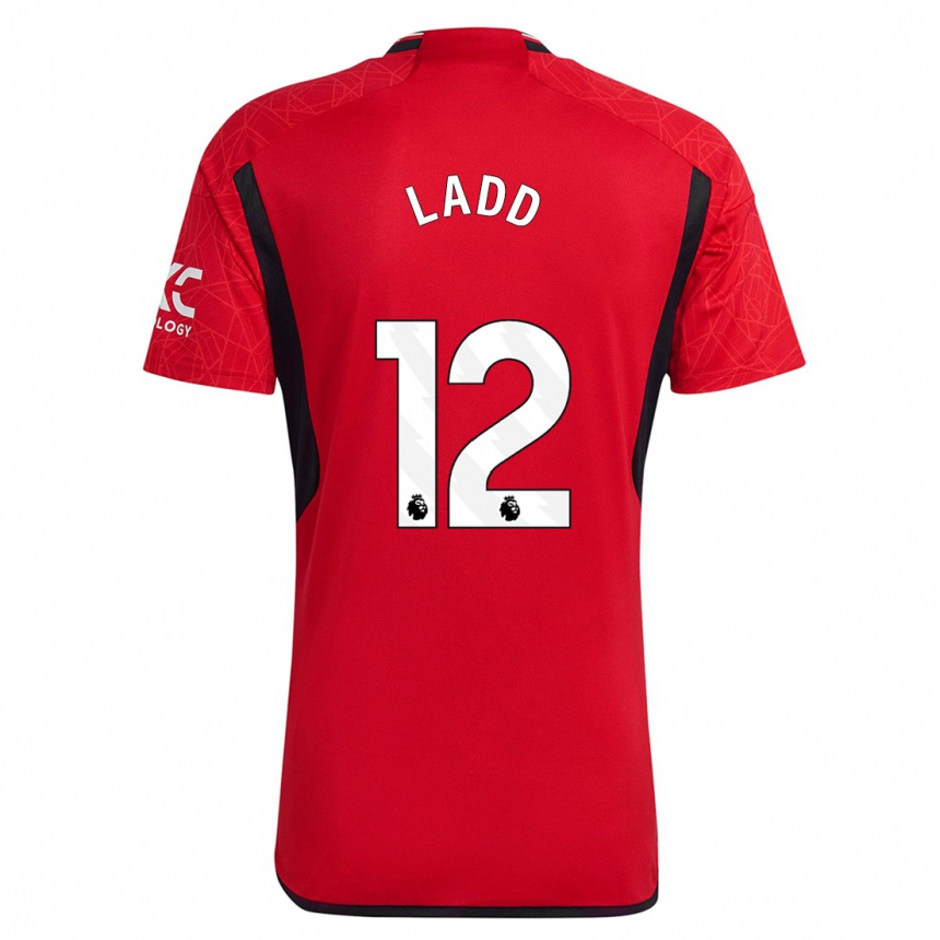 Men  Hayley Ladd #12 Red Home Jersey 2023/24 T-Shirt