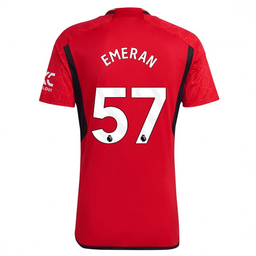 Men  Noam Emeran #57 Red Home Jersey 2023/24 T-Shirt