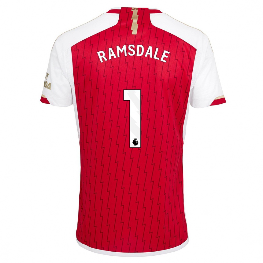 Men  Aaron Ramsdale #1 Red Home Jersey 2023/24 T-Shirt