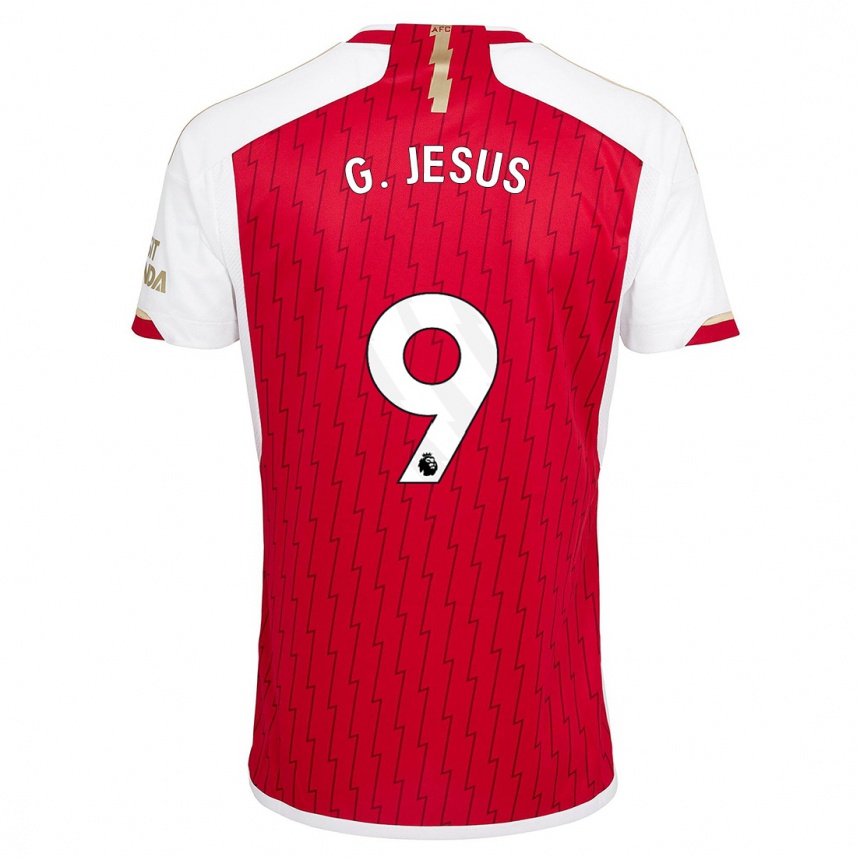 Men  Gabriel Jesus #9 Red Home Jersey 2023/24 T-Shirt