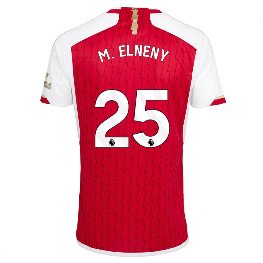 Men  Mohamed Elneny #25 Red Home Jersey 2023/24 T-Shirt