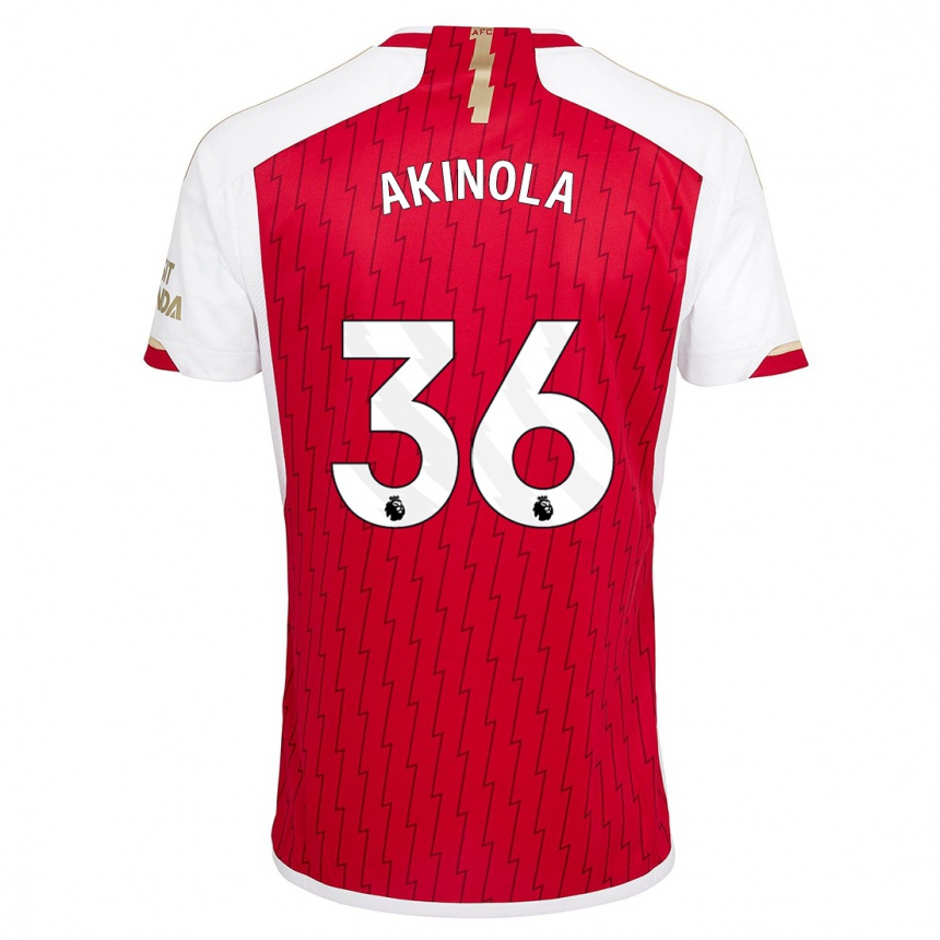 Men  Tim Akinola #36 Red Home Jersey 2023/24 T-Shirt