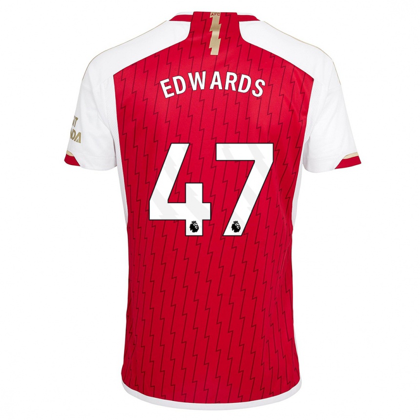 Men  Khayon Edwards #47 Red Home Jersey 2023/24 T-Shirt