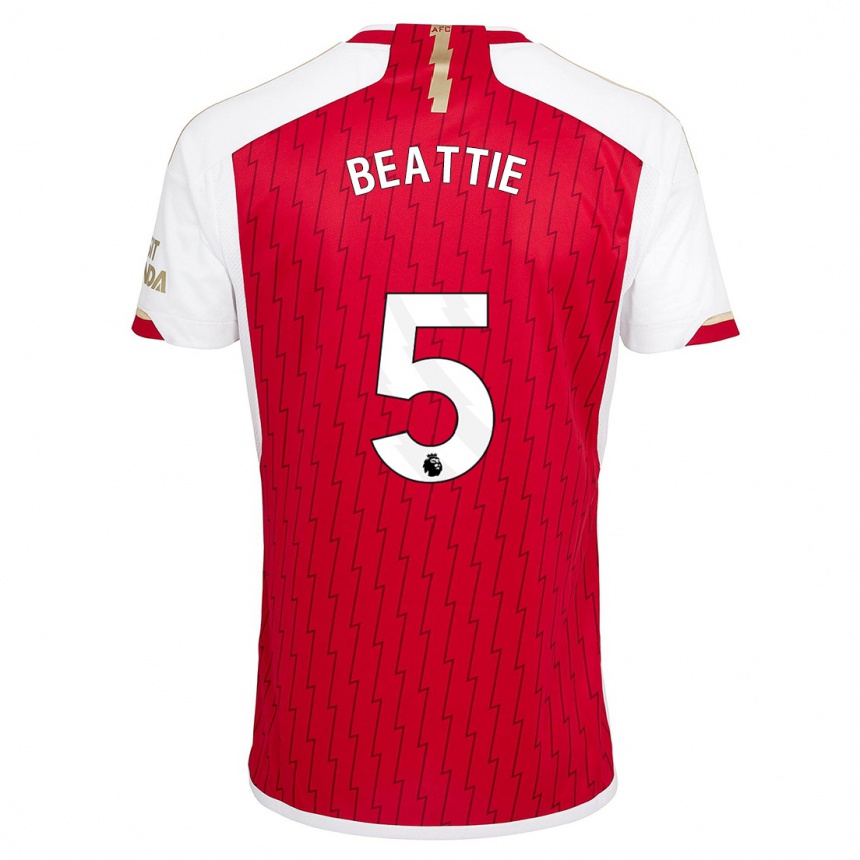 Men  Jen Beattie #5 Red Home Jersey 2023/24 T-Shirt