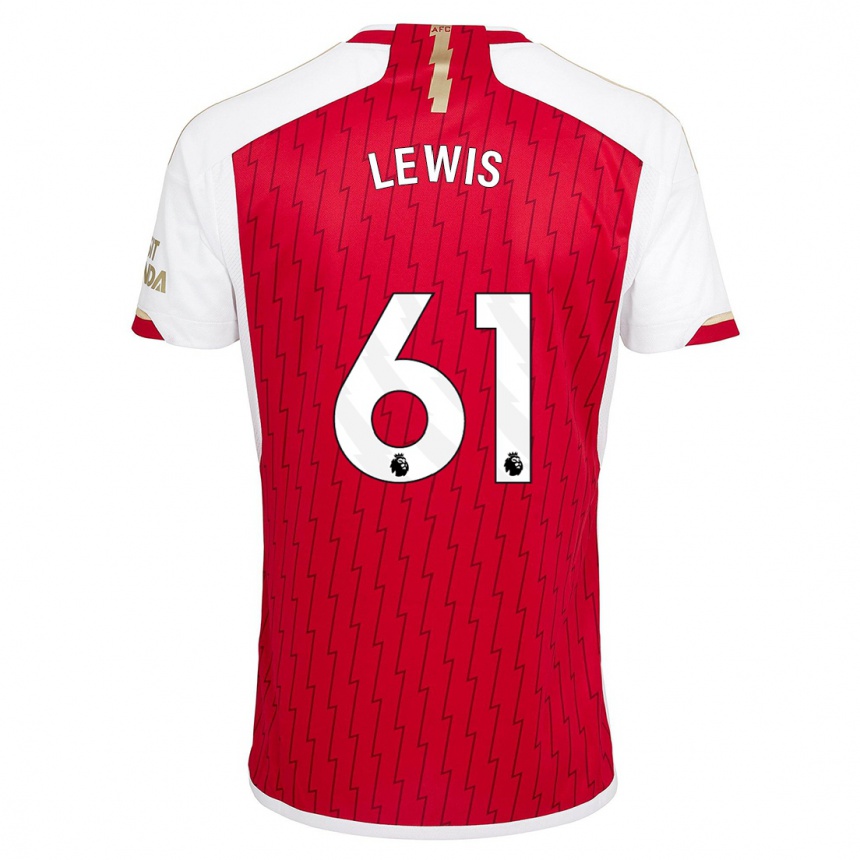 Men  George Lewis #61 Red Home Jersey 2023/24 T-Shirt