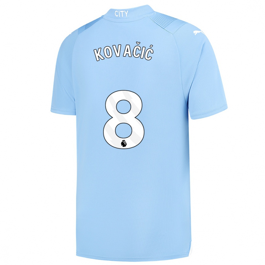 Men  Mateo Kovacic #8 Light Blue Home Jersey 2023/24 T-Shirt