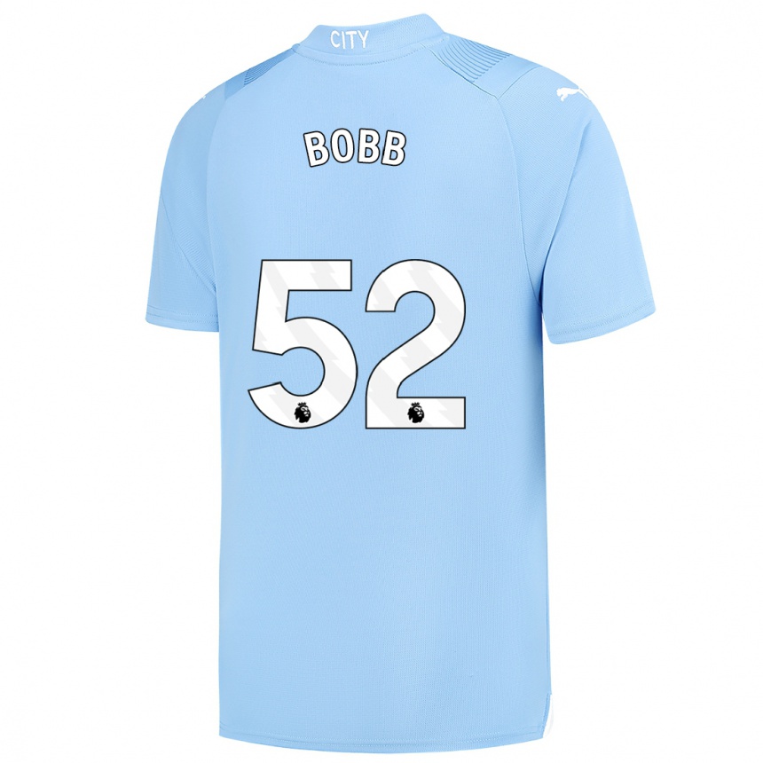 Men  Oscar Bobb #52 Light Blue Home Jersey 2023/24 T-Shirt