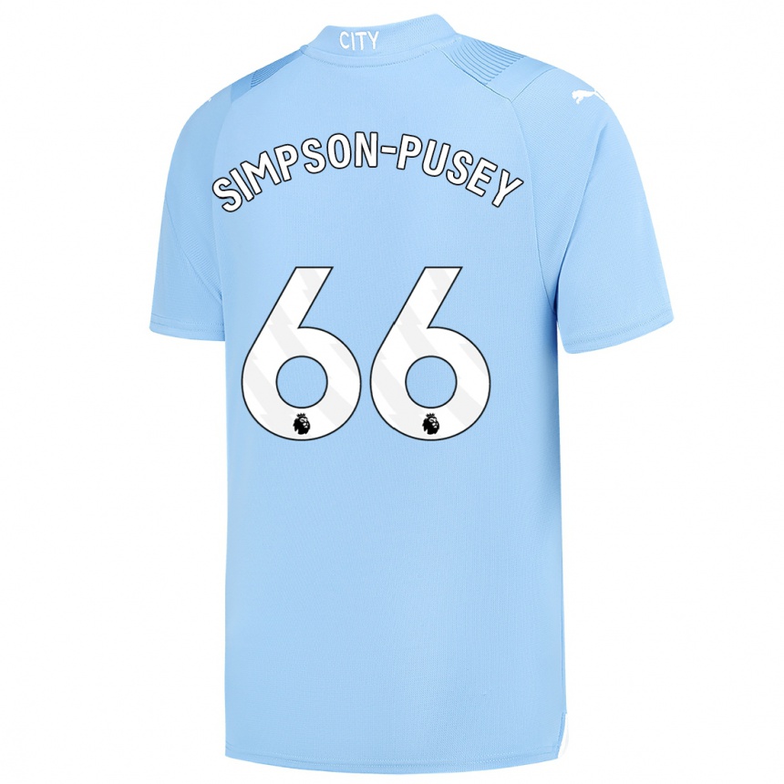 Men  Jahmai Simpson-Pusey #66 Light Blue Home Jersey 2023/24 T-Shirt