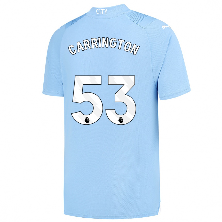 Men  Ezra Carrington #53 Light Blue Home Jersey 2023/24 T-Shirt