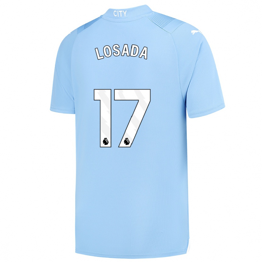 Men  Vicky Losada #17 Light Blue Home Jersey 2023/24 T-Shirt