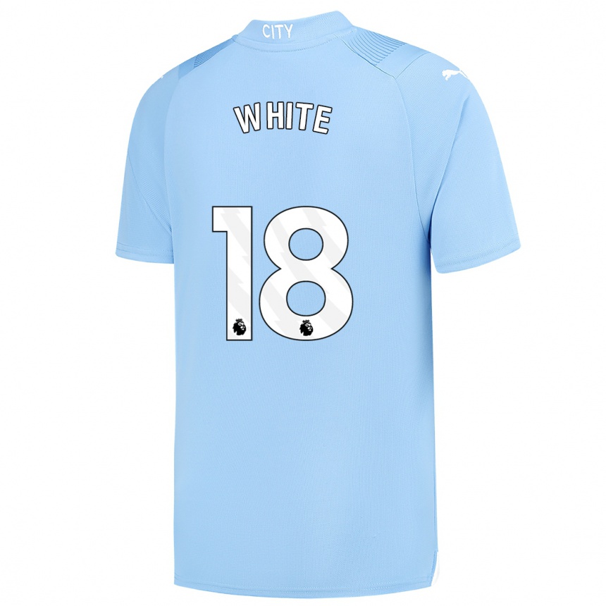 Men  Ellen White #18 Light Blue Home Jersey 2023/24 T-Shirt