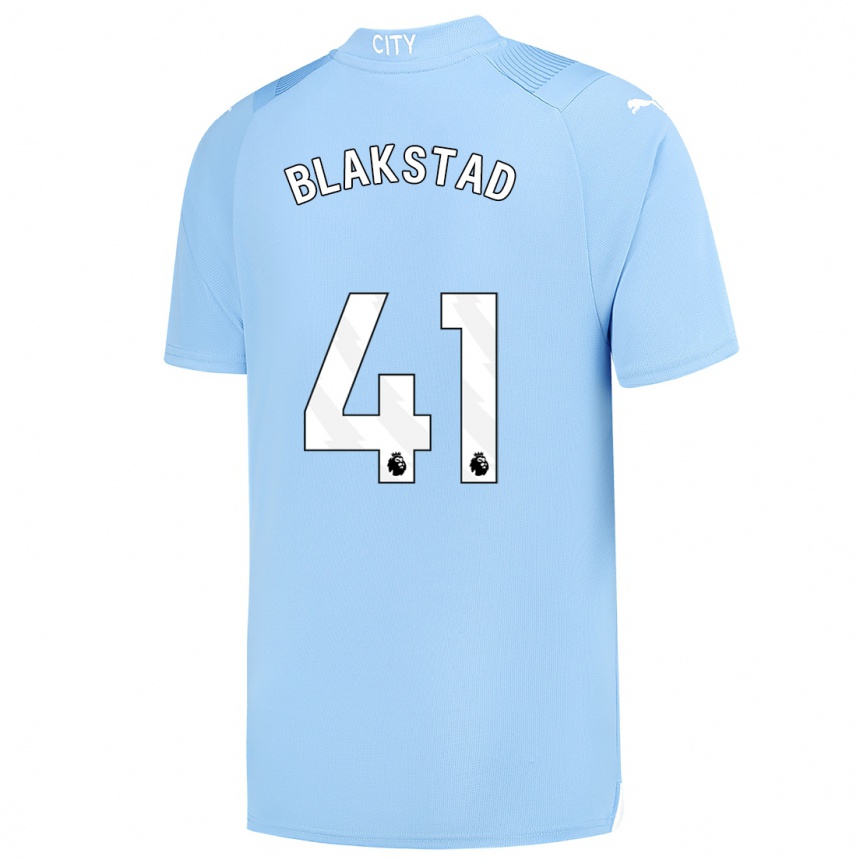 Men  Julie Blakstad #41 Light Blue Home Jersey 2023/24 T-Shirt