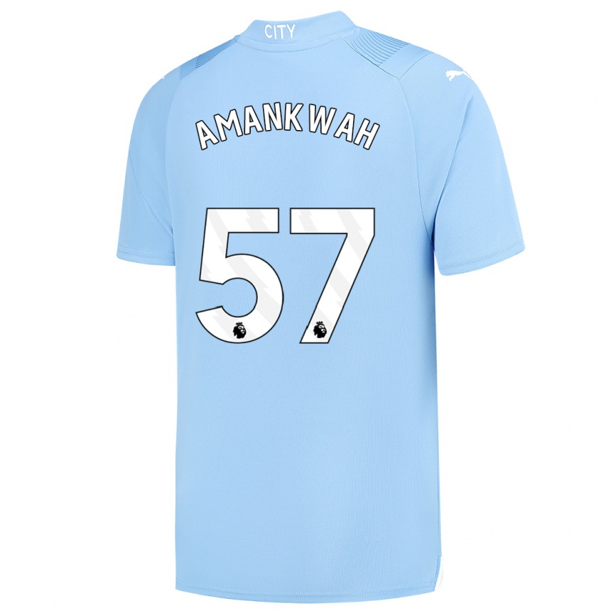 Men  Yeboah Amankwah #57 Light Blue Home Jersey 2023/24 T-Shirt