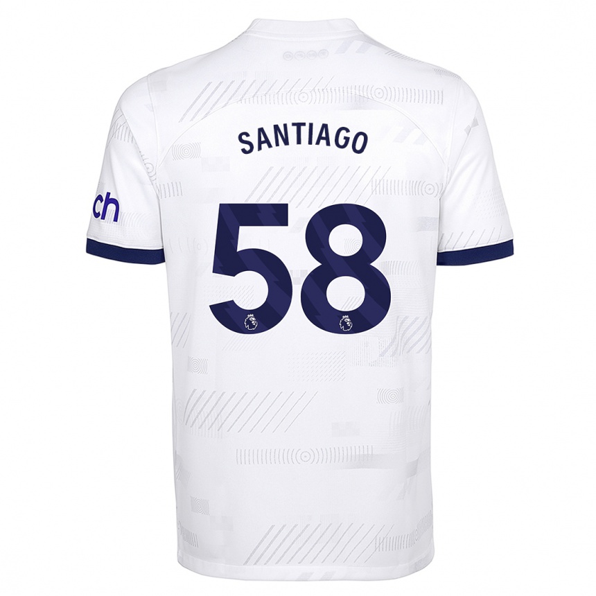 Men  Yago Santiago #58 White Home Jersey 2023/24 T-Shirt