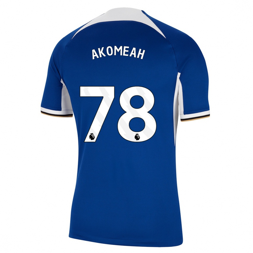 Men  Travis Akomeah #78 Blue Home Jersey 2023/24 T-Shirt