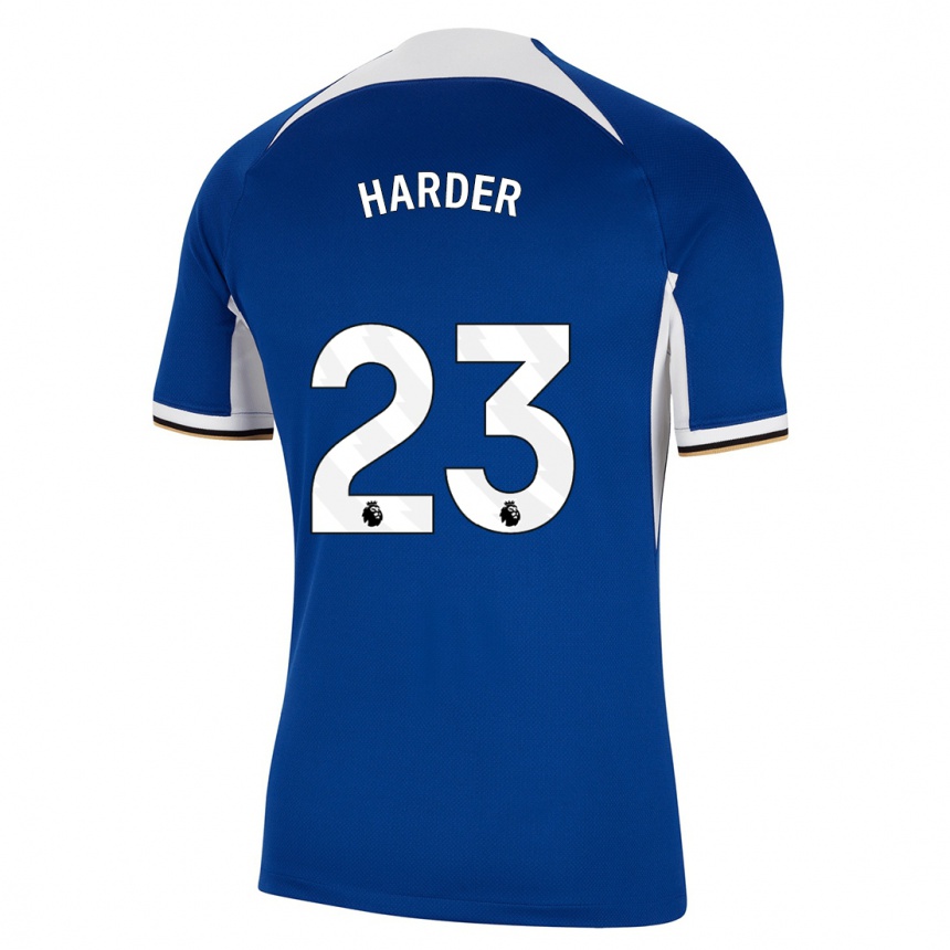 Men  Pernille Harder #23 Blue Home Jersey 2023/24 T-Shirt