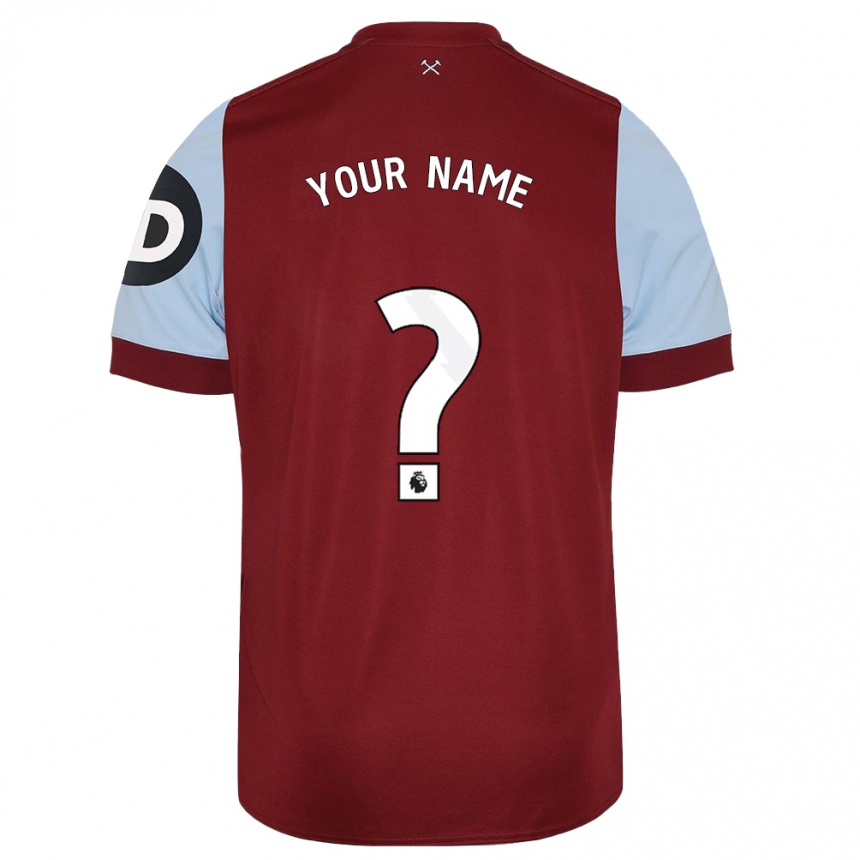 Men  Your Name #0 Maroon Home Jersey 2023/24 T-Shirt
