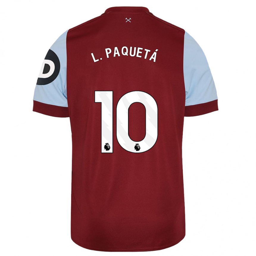 Men  Lucas Paqueta #10 Maroon Home Jersey 2023/24 T-Shirt