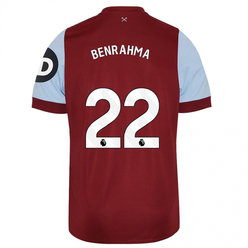 Men  Said Benrahma #22 Maroon Home Jersey 2023/24 T-Shirt