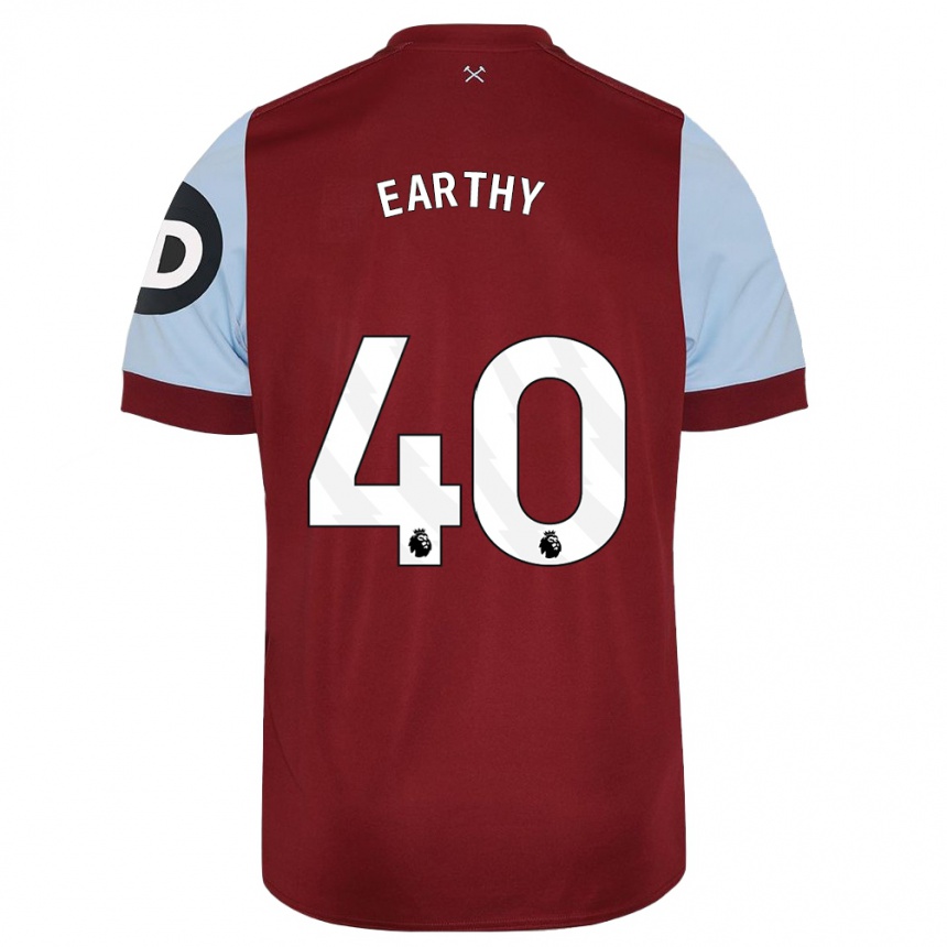 Men  George Earthy #40 Maroon Home Jersey 2023/24 T-Shirt