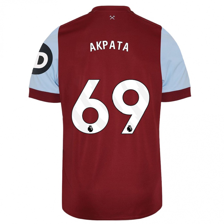 Men  Tyron Akpata #69 Maroon Home Jersey 2023/24 T-Shirt