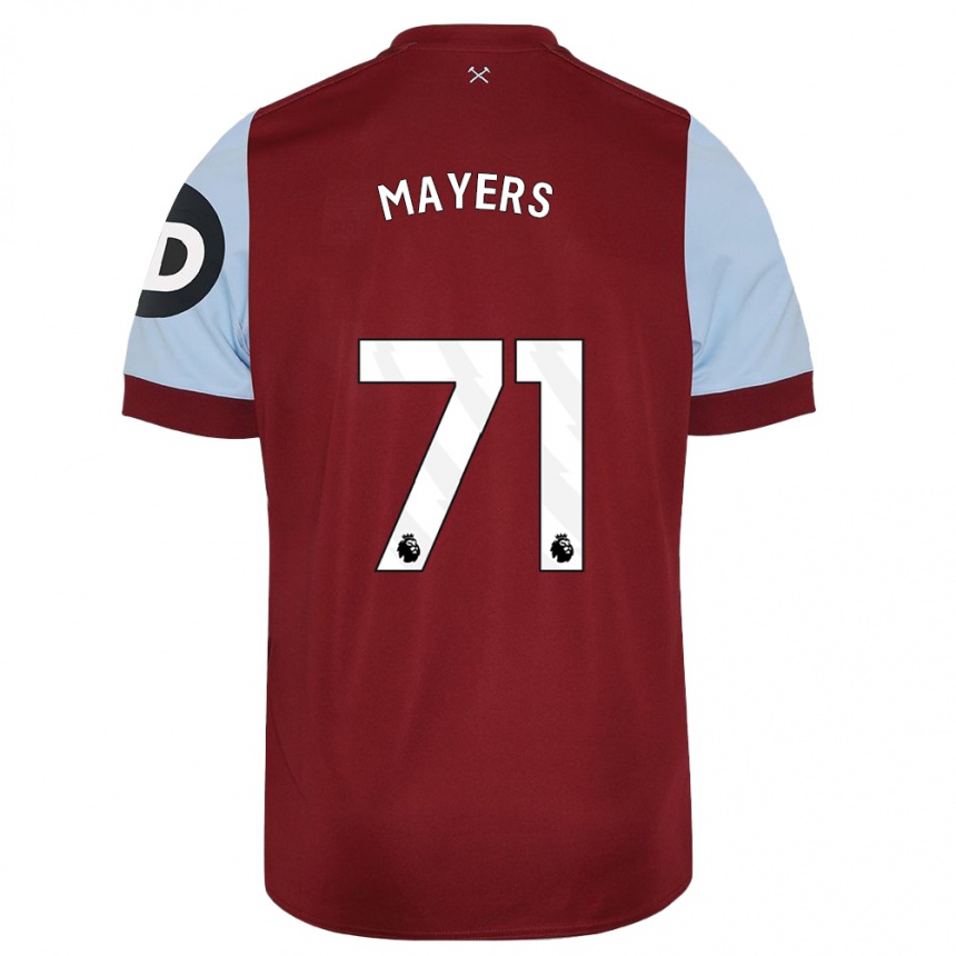 Men  Ezra Mayers #71 Maroon Home Jersey 2023/24 T-Shirt