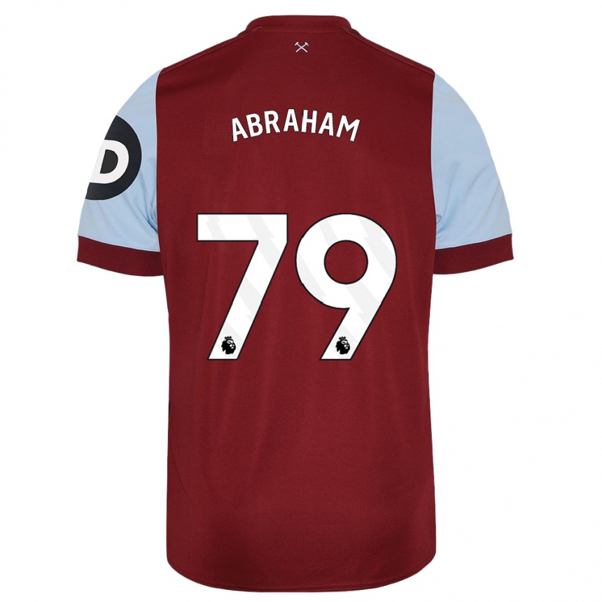 Men  Dondre Abraham #79 Maroon Home Jersey 2023/24 T-Shirt