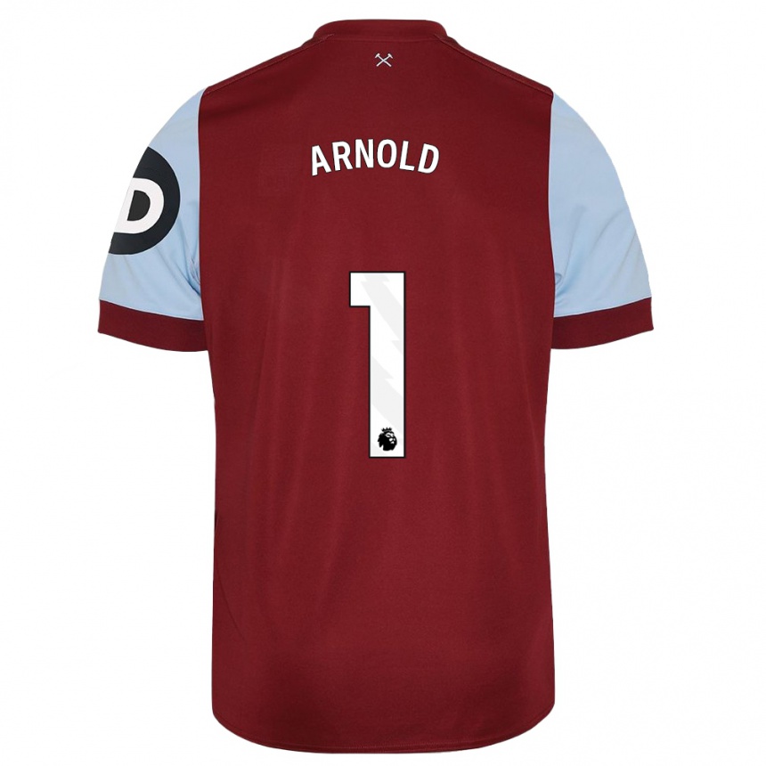 Men  Mackenzie Arnold #1 Maroon Home Jersey 2023/24 T-Shirt