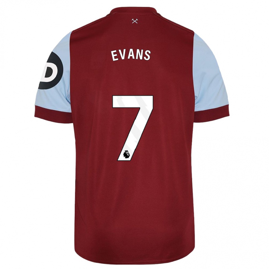 Men  Lisa Evans #7 Maroon Home Jersey 2023/24 T-Shirt