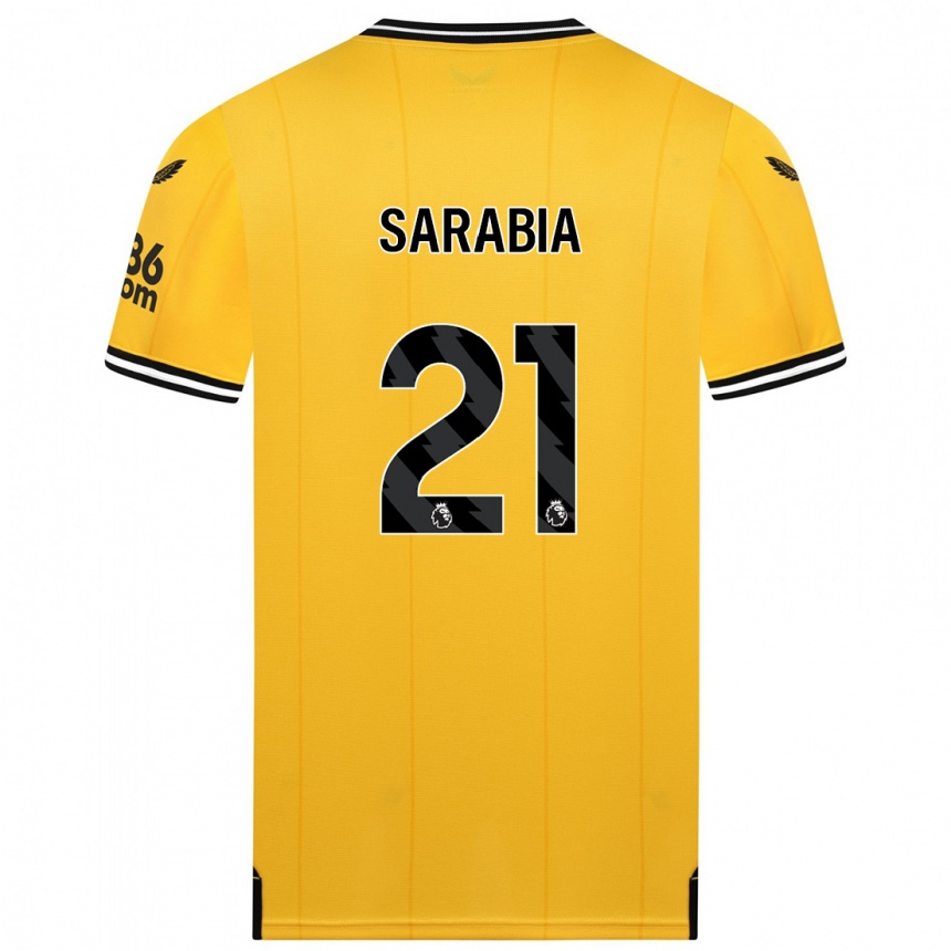 Men  Pablo Sarabia #21 Yellow Home Jersey 2023/24 T-Shirt