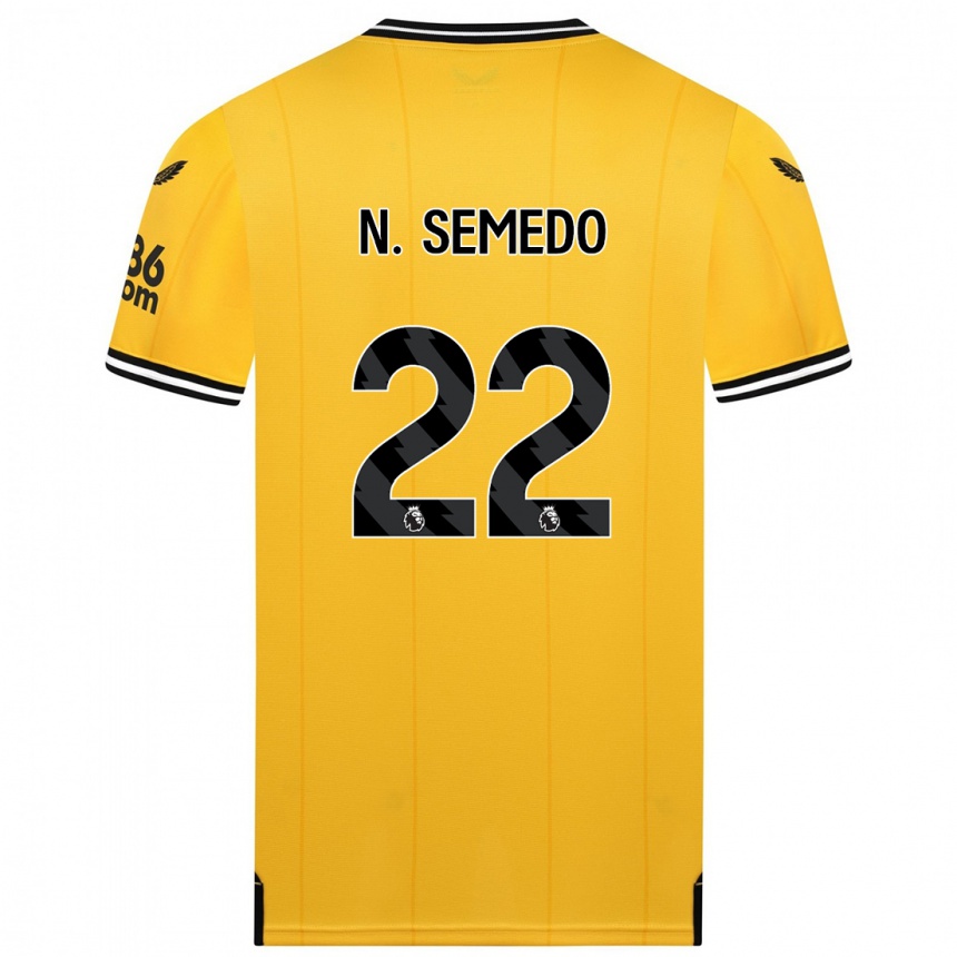 Men  Nelson Semedo #22 Yellow Home Jersey 2023/24 T-Shirt