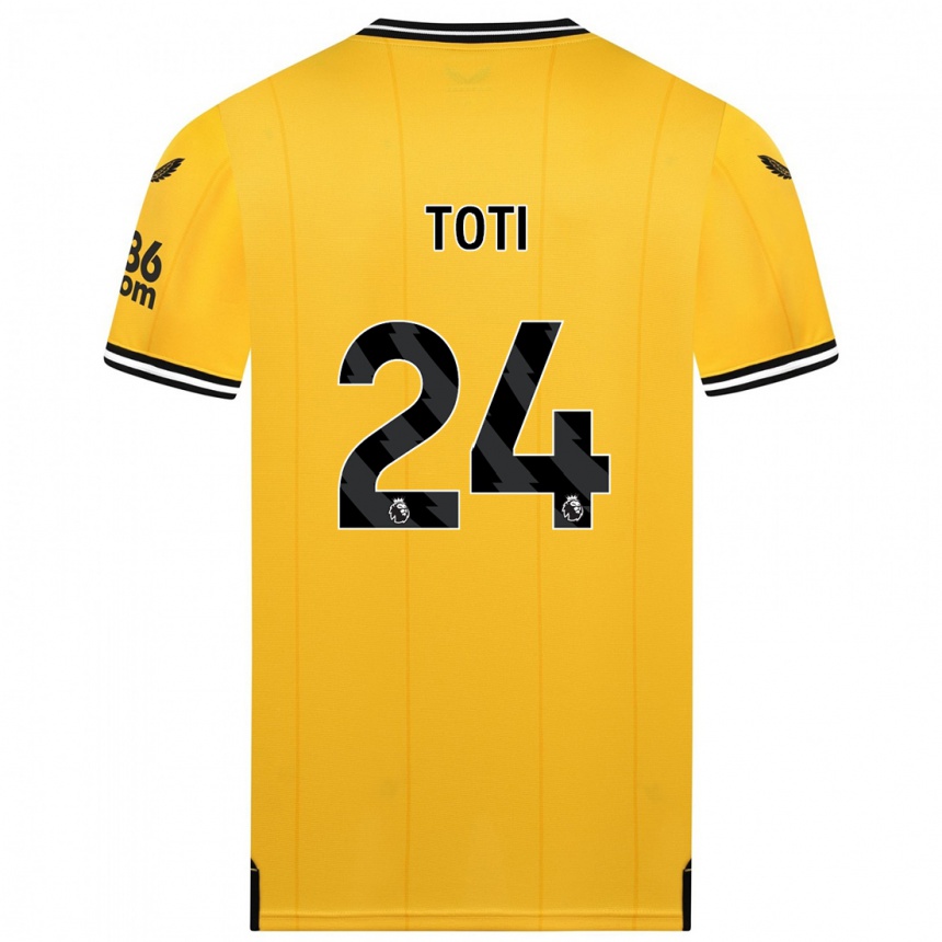 Men  Toti #24 Yellow Home Jersey 2023/24 T-Shirt