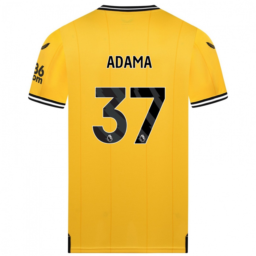 Men  Adama Traore #37 Yellow Home Jersey 2023/24 T-Shirt
