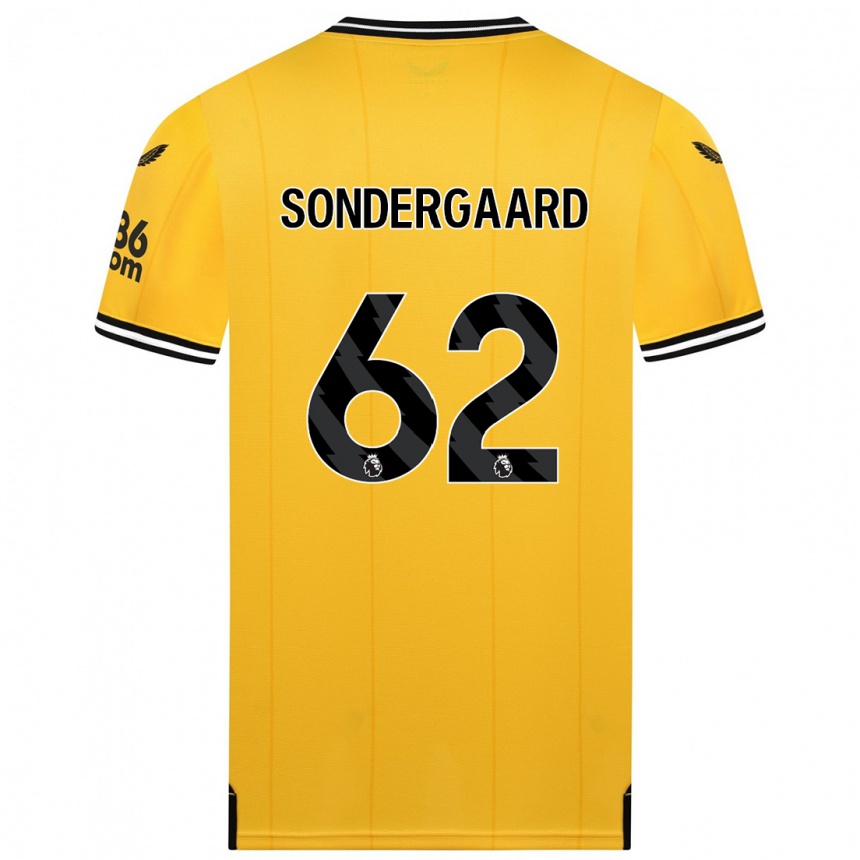 Men  Andreas Sondergaard #62 Yellow Home Jersey 2023/24 T-Shirt