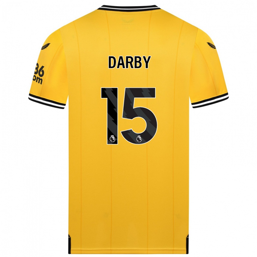 Men  Kelly Darby #15 Yellow Home Jersey 2023/24 T-Shirt