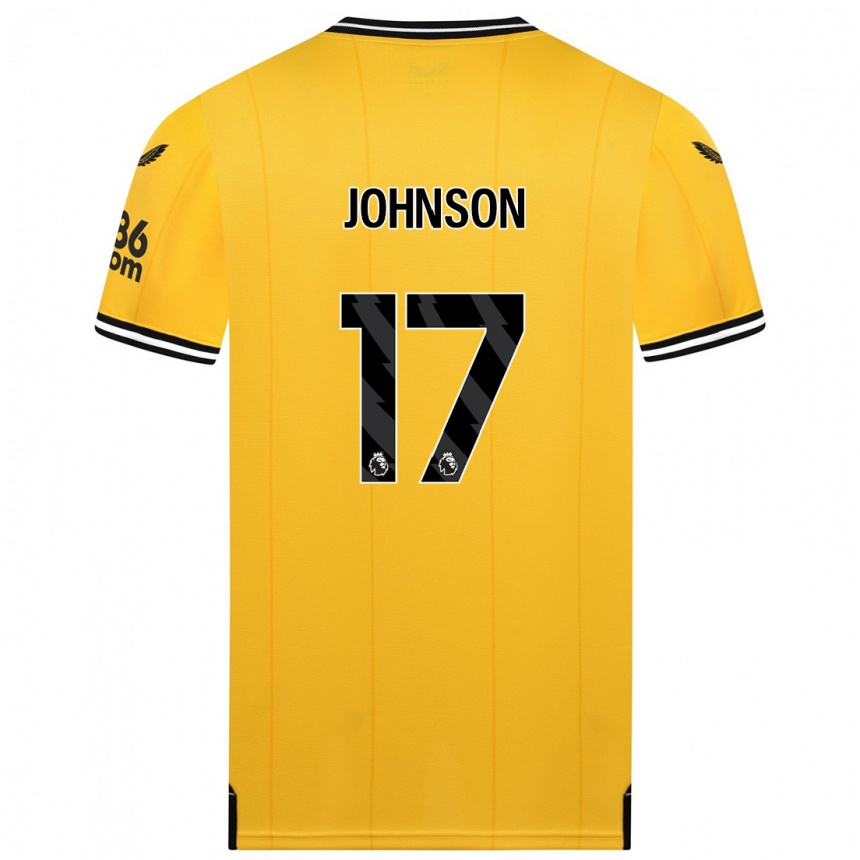 Men  Katie Johnson #17 Yellow Home Jersey 2023/24 T-Shirt