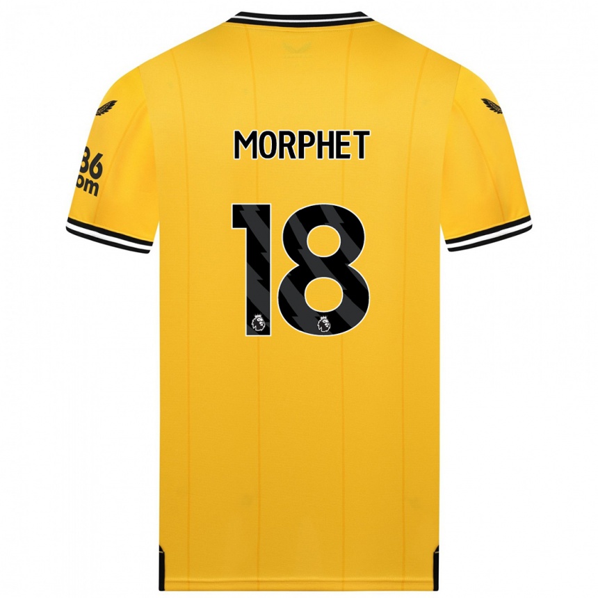 Men  Anna Morphet #18 Yellow Home Jersey 2023/24 T-Shirt