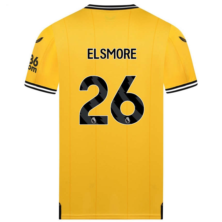 Men  Ria Elsmore #26 Yellow Home Jersey 2023/24 T-Shirt