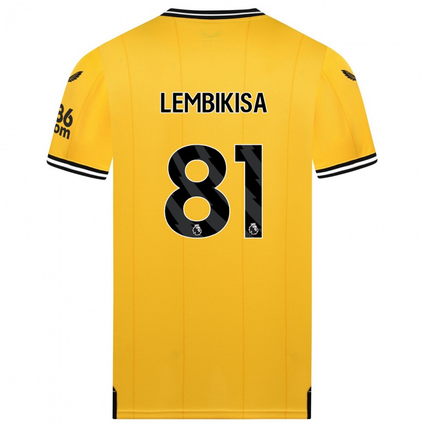 Men  Dexter Lembikisa #81 Yellow Home Jersey 2023/24 T-Shirt