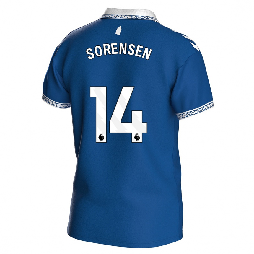 Men  Nicoline Sorensen #14 Royal Blue Home Jersey 2023/24 T-Shirt