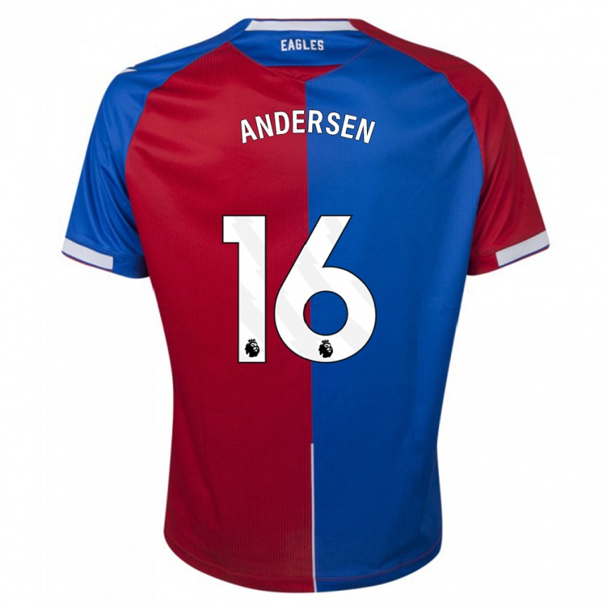 Men  Joachim Andersen #16 Red Blue Home Jersey 2023/24 T-Shirt