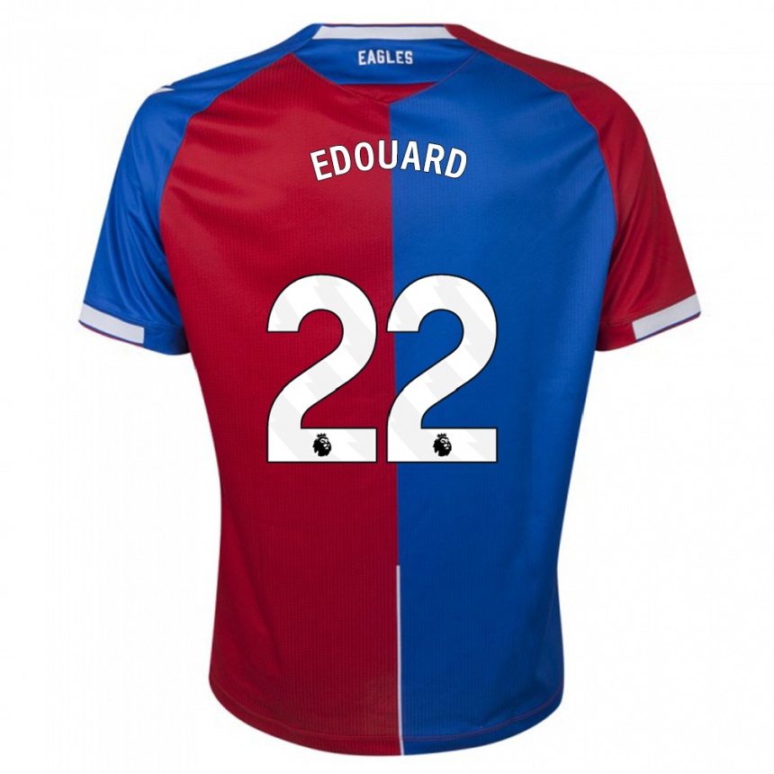 Men  Odsonne Edouard #22 Red Blue Home Jersey 2023/24 T-Shirt