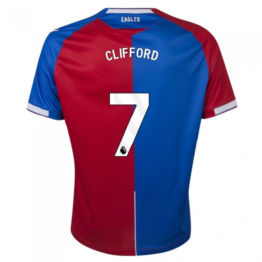 Men  Charley Clifford #7 Red Blue Home Jersey 2023/24 T-Shirt