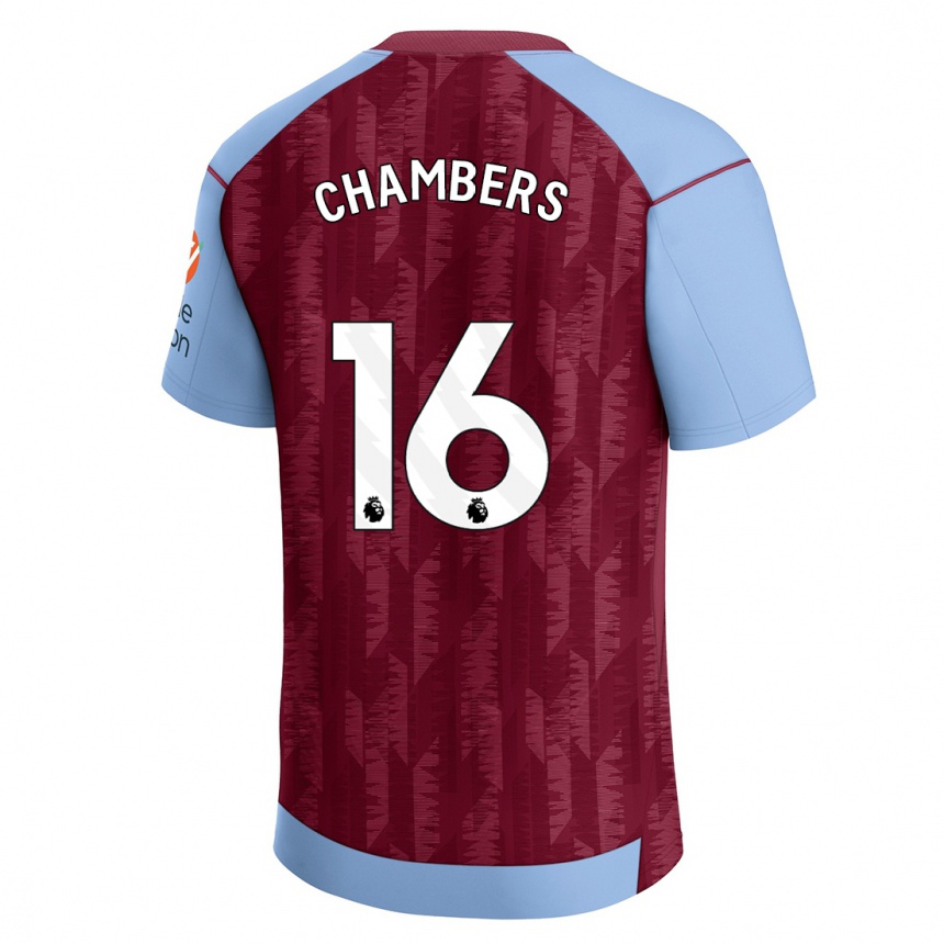 Men  Calum Chambers #16 Claret Blue Home Jersey 2023/24 T-Shirt