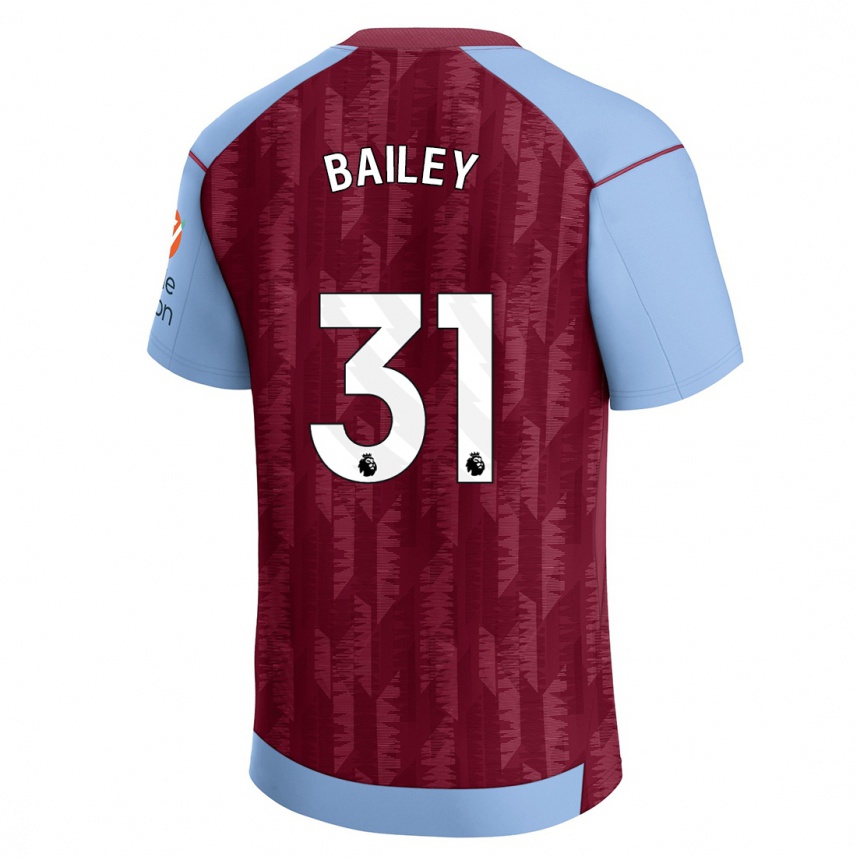 Men  Leon Bailey #31 Claret Blue Home Jersey 2023/24 T-Shirt