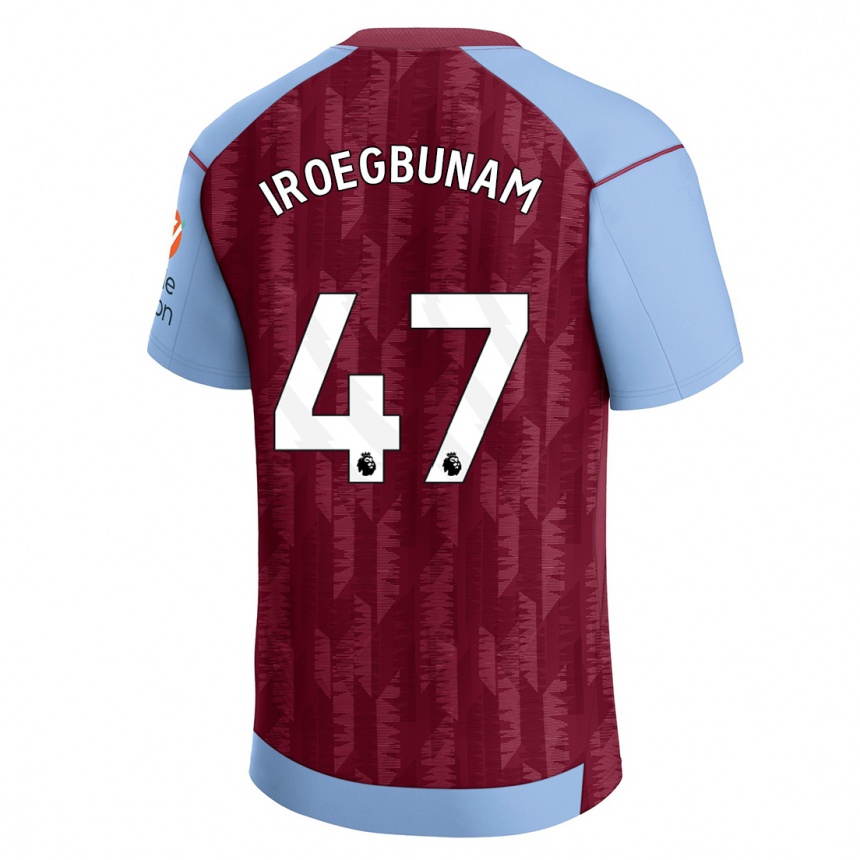 Men  Tim Iroegbunam #47 Claret Blue Home Jersey 2023/24 T-Shirt