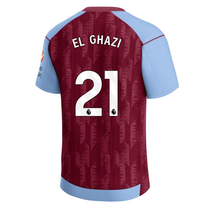 Men  Anwar El Ghazi #21 Claret Blue Home Jersey 2023/24 T-Shirt